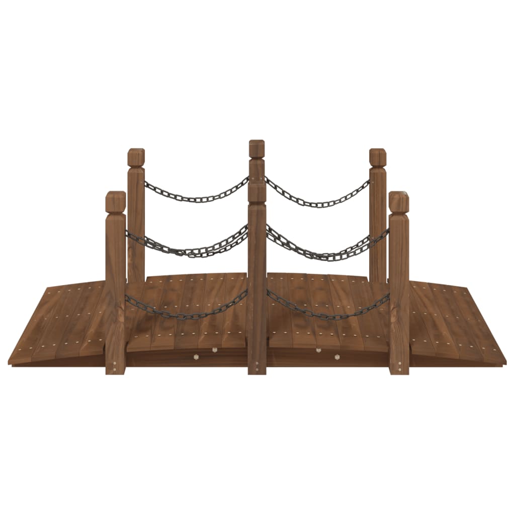 Garden Bridge with Chain Railings 150x67x56cm Solid Wood Spruce - Newstart Furniture