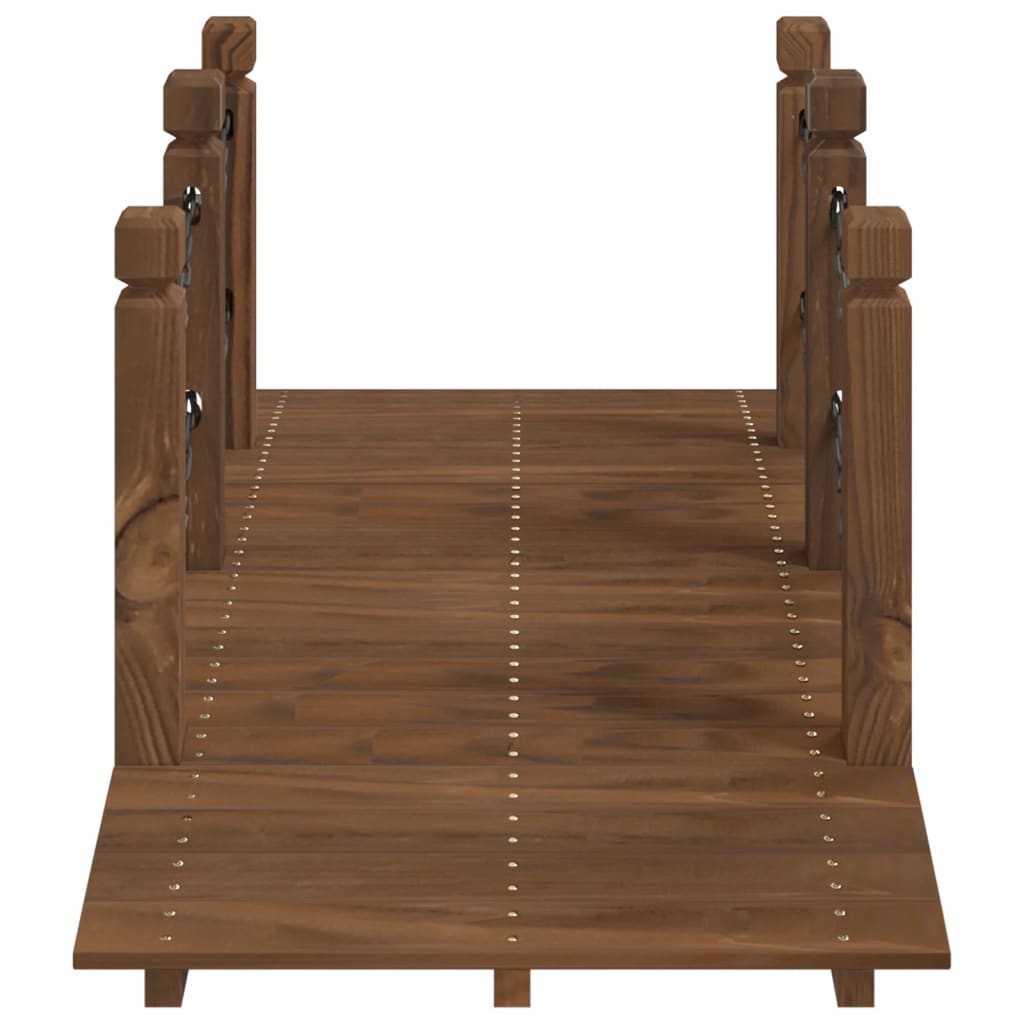 Garden Bridge with Chain Railings 150x67x56cm Solid Wood Spruce - Newstart Furniture