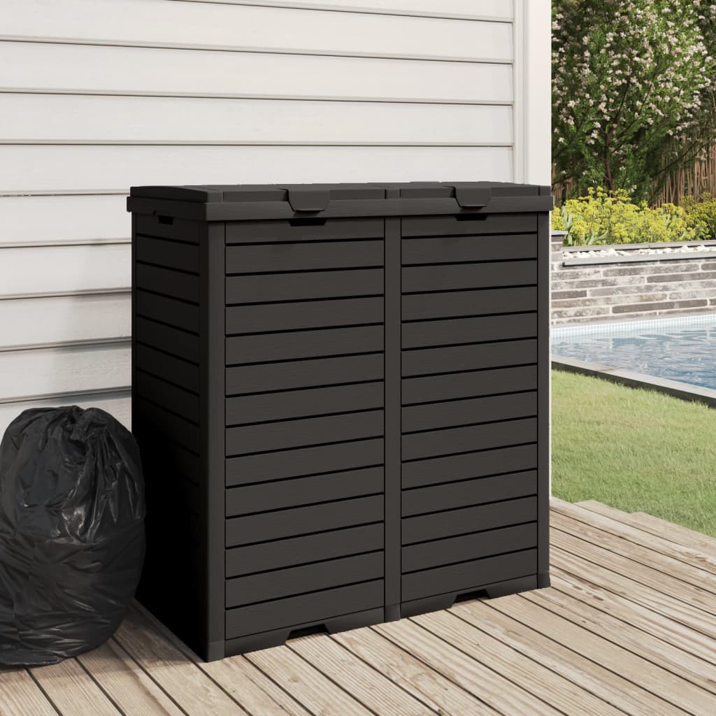 Outdoor Garbage Bin Black 78x41x86 cm Polypropylene - Newstart Furniture