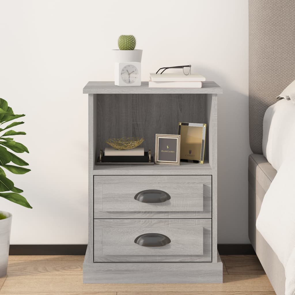 Bedside Cabinet Grey Sonoma 43x36x60 cm - Newstart Furniture