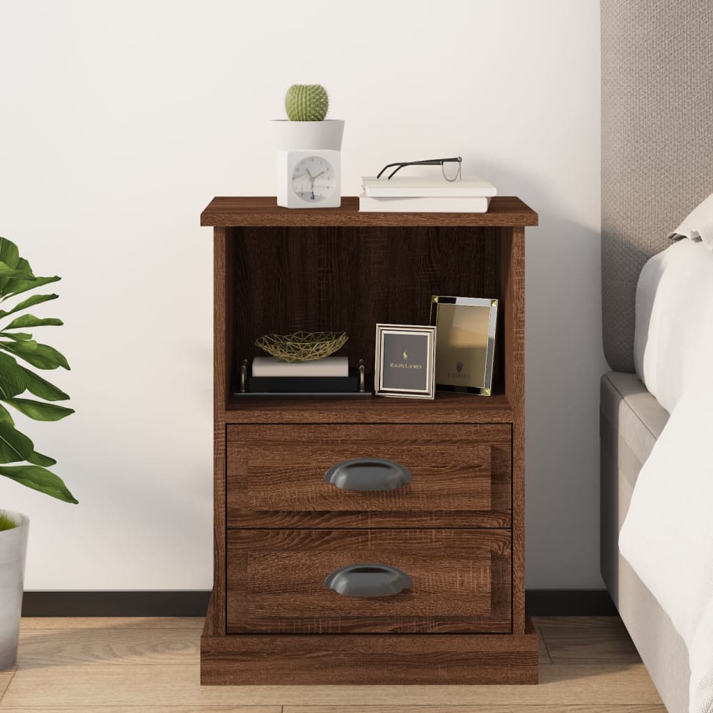 Bedside Cabinet Brown Oak 43x36x60 cm - Newstart Furniture
