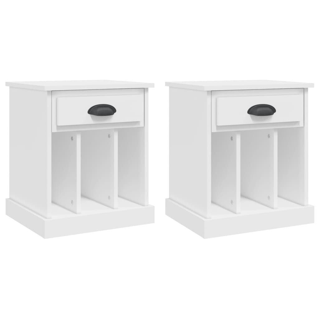 Bedside Cabinets 2 pcs White 43x36x50 cm - Newstart Furniture