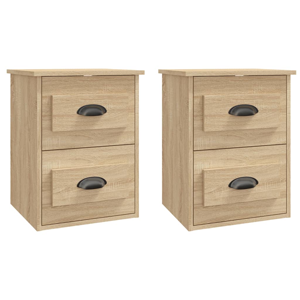 Wall-mounted Bedside Cabinets 2 pcs Sonoma Oak 41.5x36x53cm - Newstart Furniture