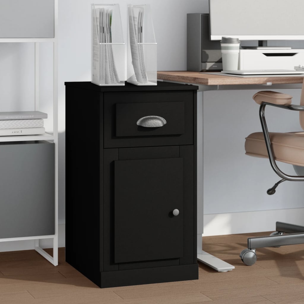 Side Cabinet with Drawer Black 40x50x75 cm Engineered Wood - Newstart Furniture
