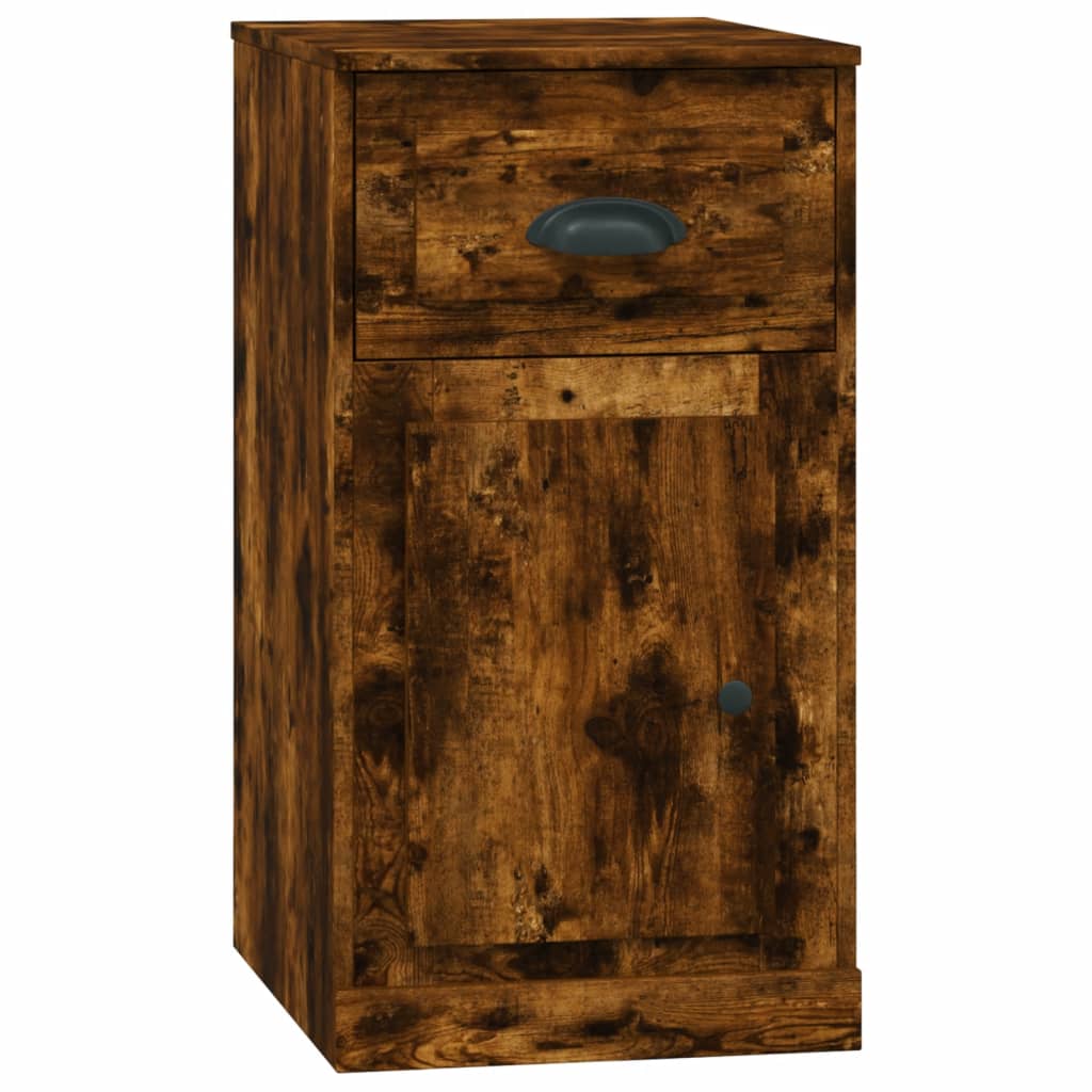 Side Cabinet with Drawer Smoked Oak 40x50x75 cm Engineered Wood - Newstart Furniture