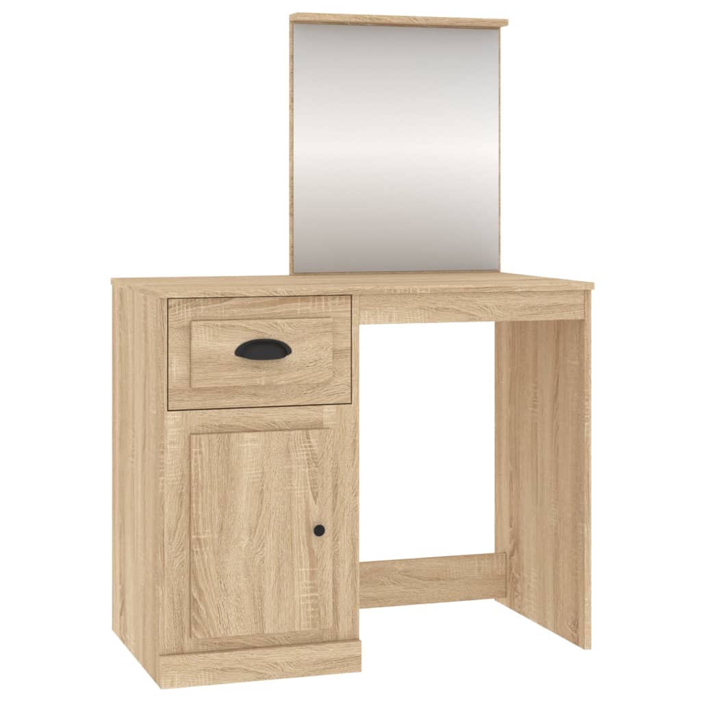 Dressing Table with Mirror Sonoma Oak 90x50x132.5 cm Engineered Wood - Newstart Furniture