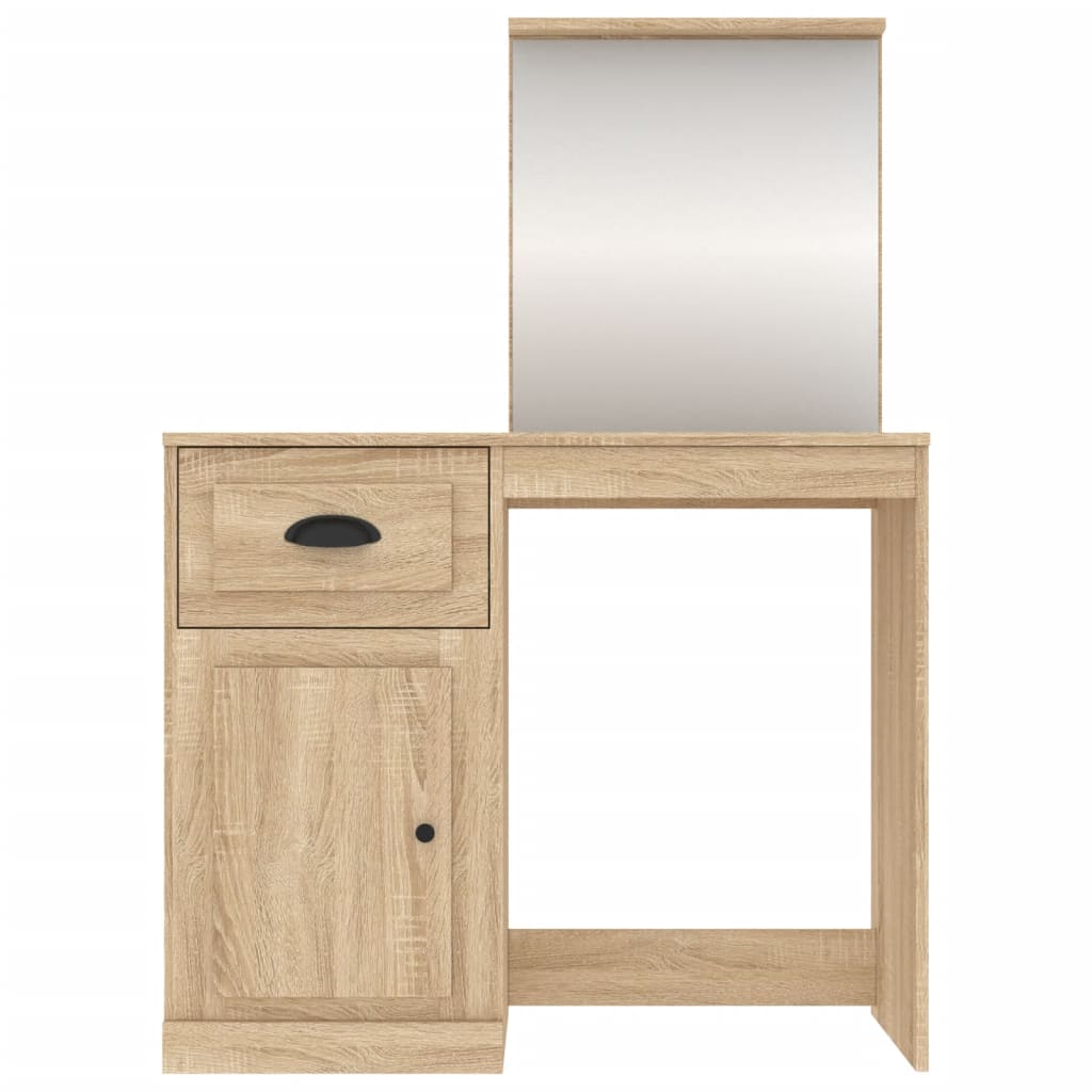 Dressing Table with Mirror Sonoma Oak 90x50x132.5 cm Engineered Wood - Newstart Furniture