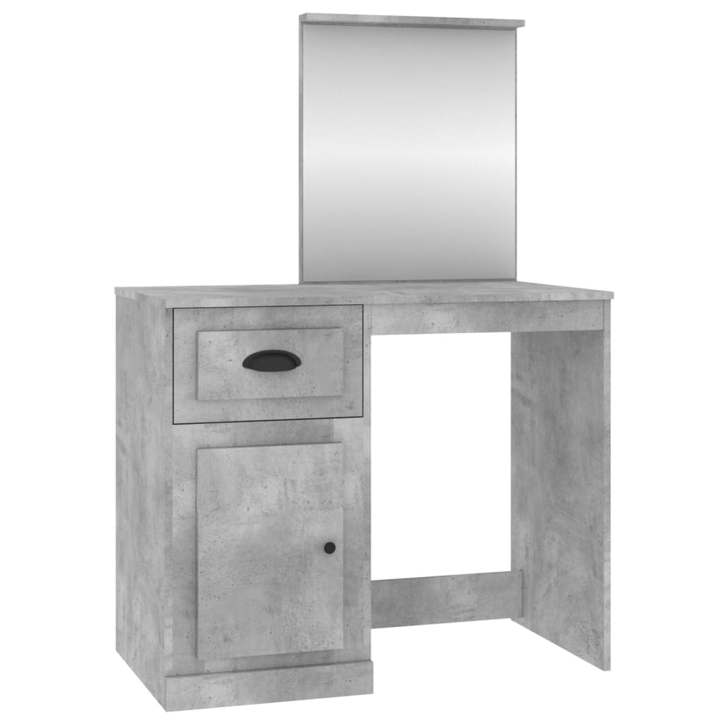 Dressing Table with Mirror Concrete Grey 90x50x132.5 cm Engineered Wood - Newstart Furniture