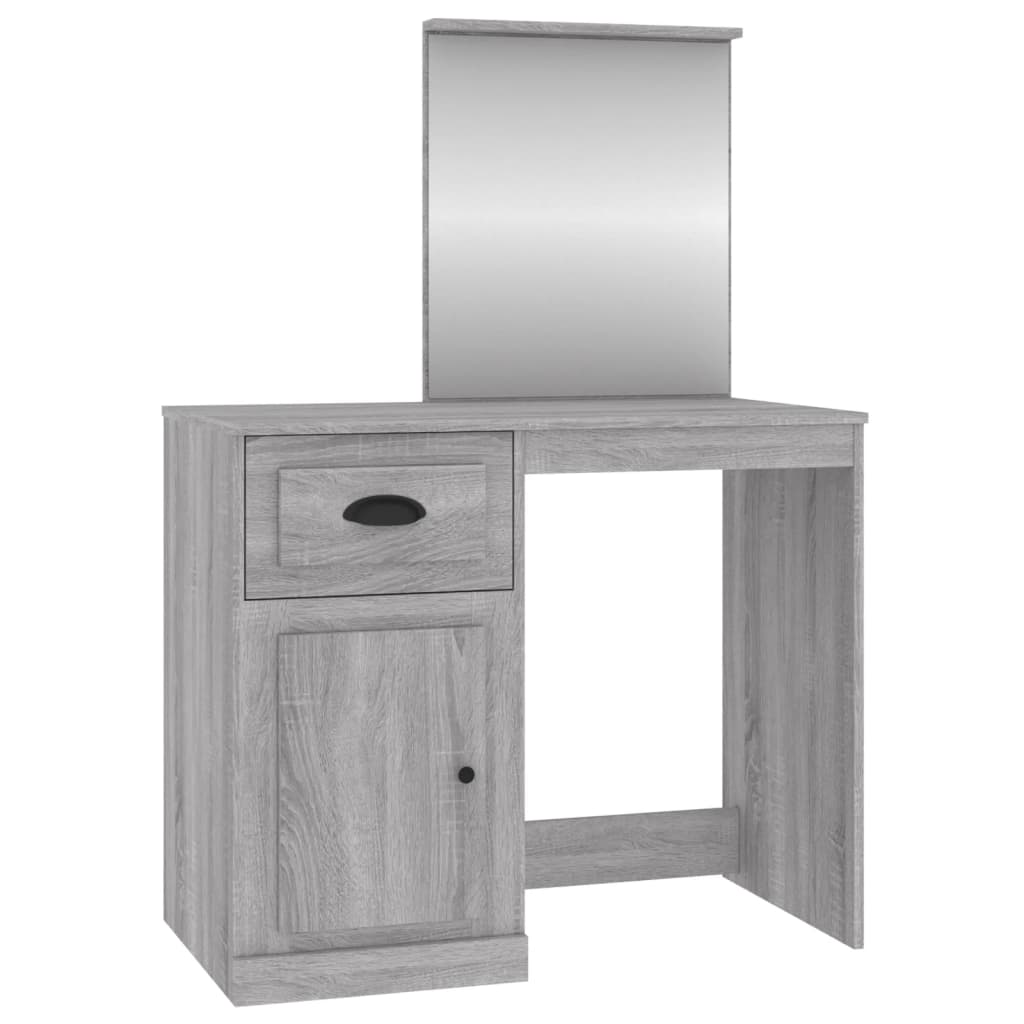 Dressing Table with Mirror Grey Sonoma 90x50x132.5 cm Engineered Wood - Newstart Furniture