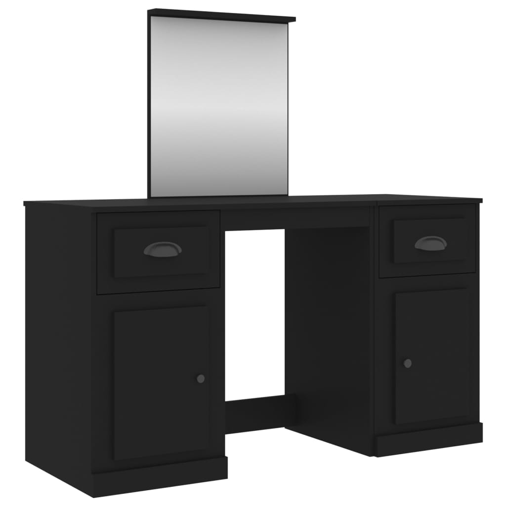 Dressing Table with Mirror Black 130x50x132.5 cm - Newstart Furniture