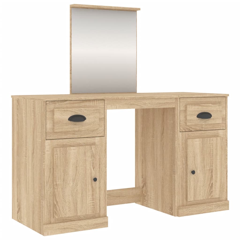 Dressing Table with Mirror Sonoma Oak 130x50x132.5 cm - Newstart Furniture