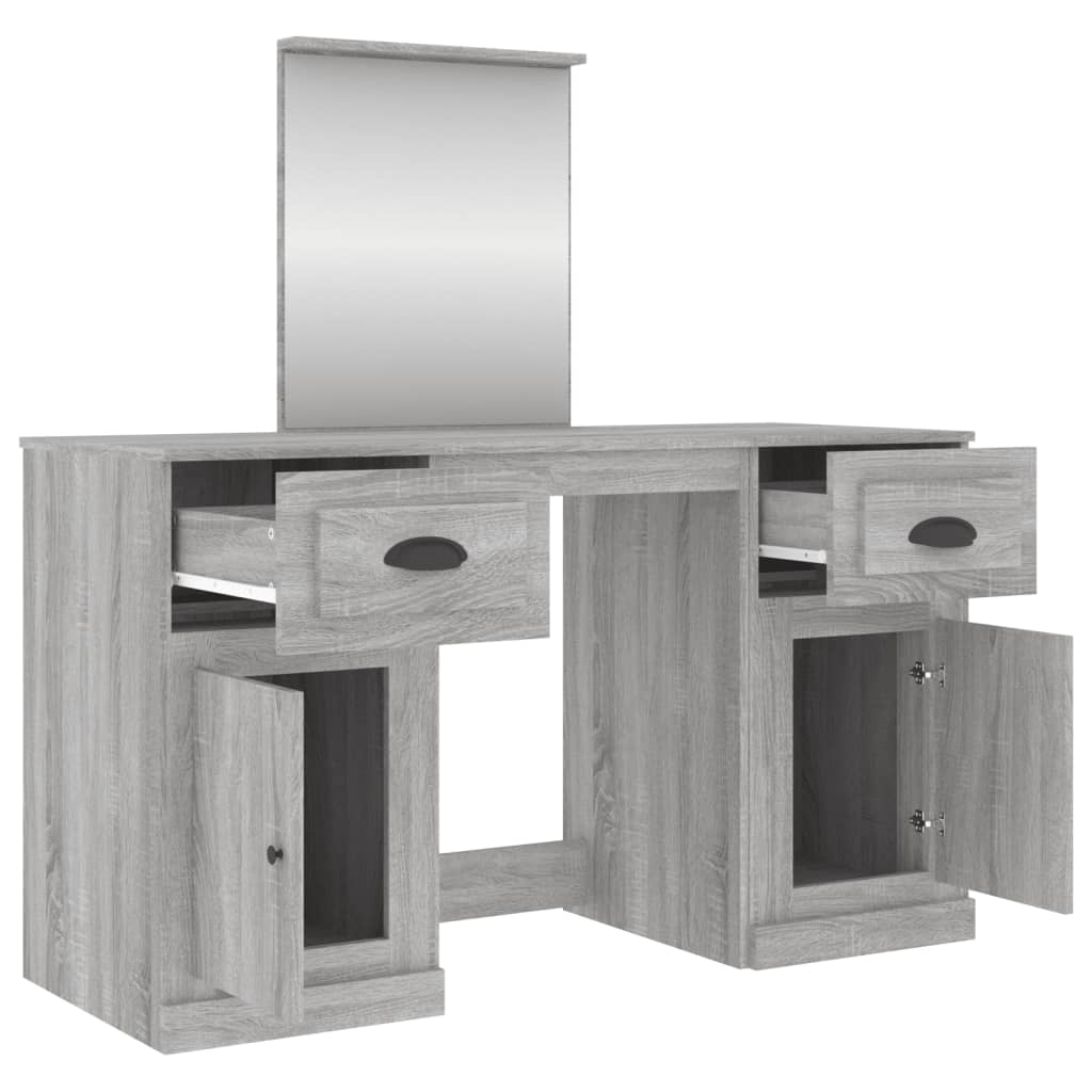 Dressing Table with Mirror Grey Sonoma 130x50x132.5 cm - Newstart Furniture