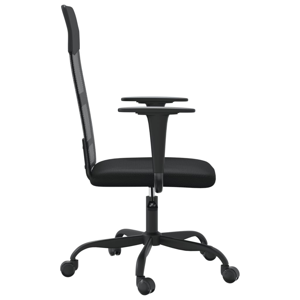 Office Chair Black Mesh Fabric and Faux Leather