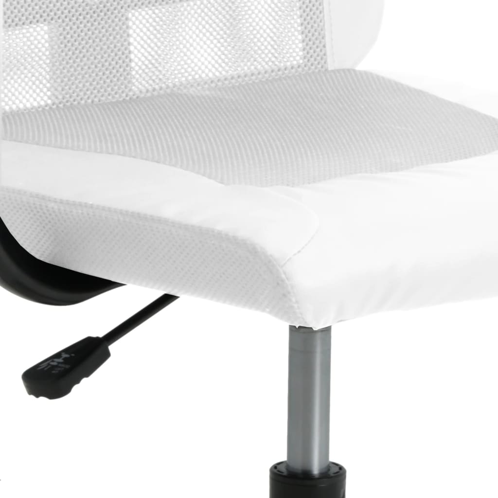 Office Chair White Mesh Fabric and Faux Leather