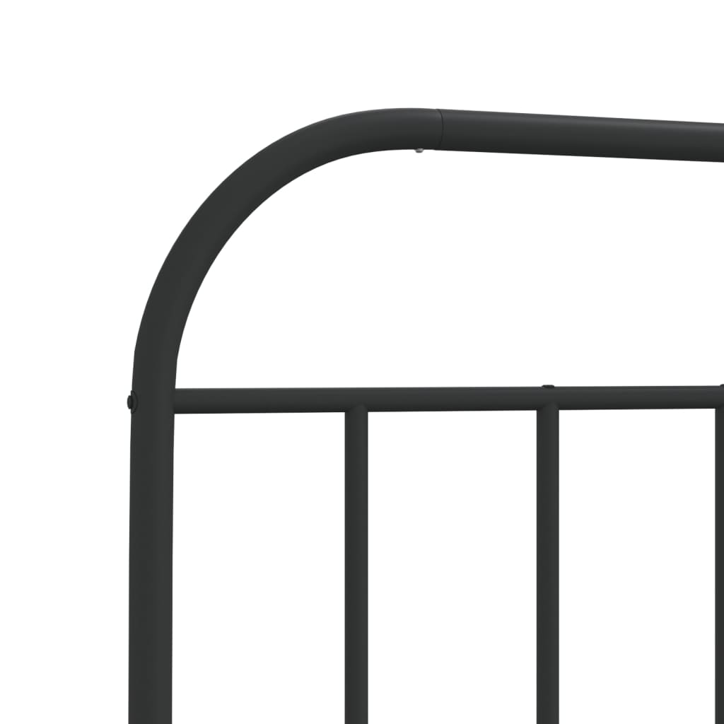 Metal Bed Frame with Headboard and Footboard Black 92x187 cm Single - Newstart Furniture