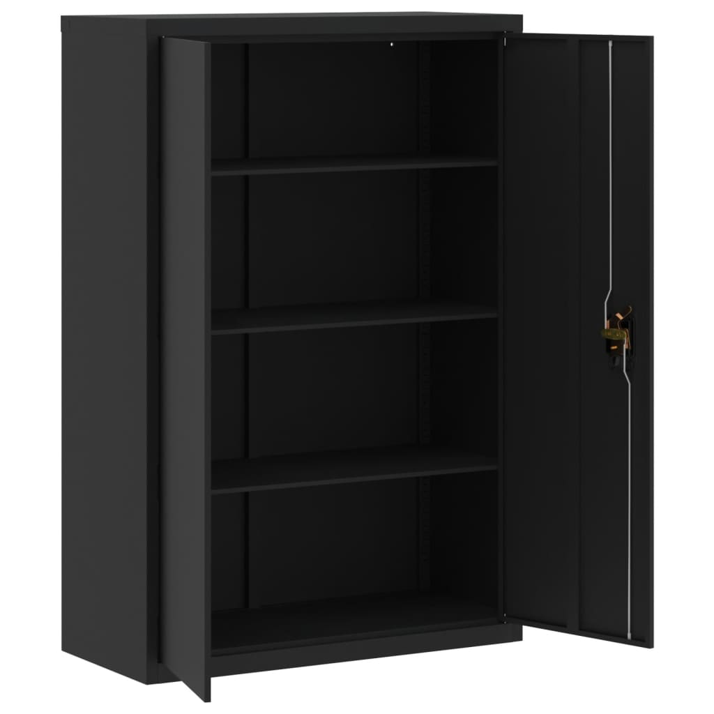 File Cabinet Black 90x40x140 cm Steel - Newstart Furniture