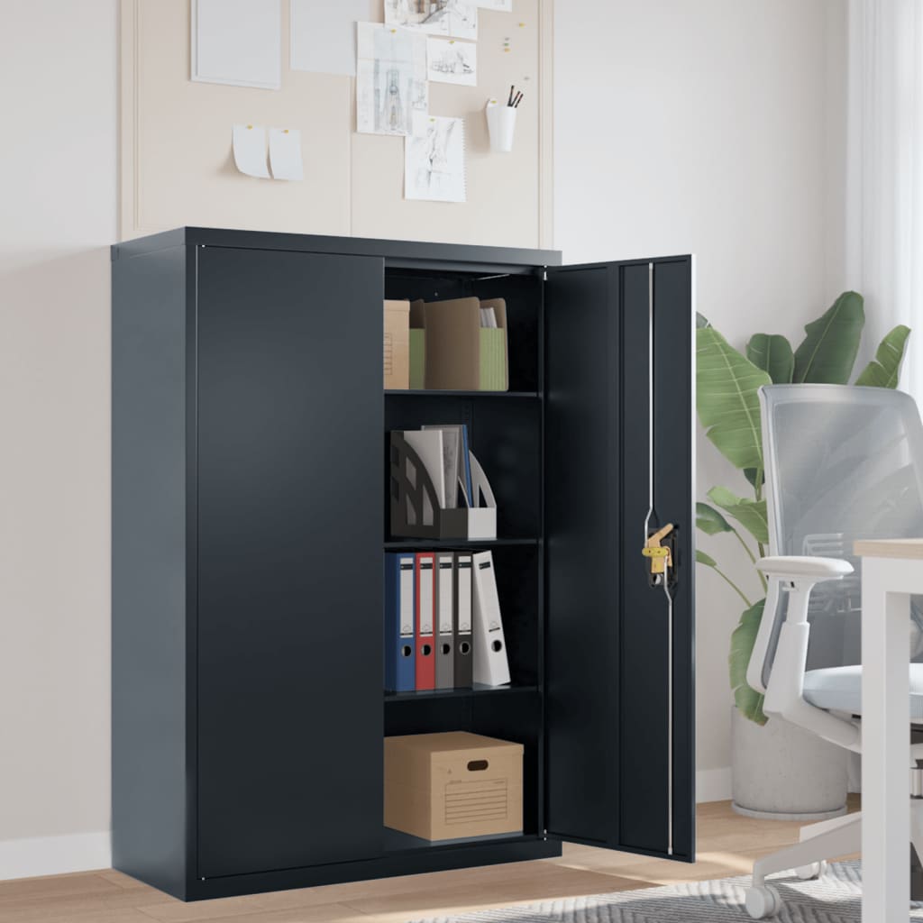 File Cabinet Anthracite 90x40x140 cm Steel - Newstart Furniture