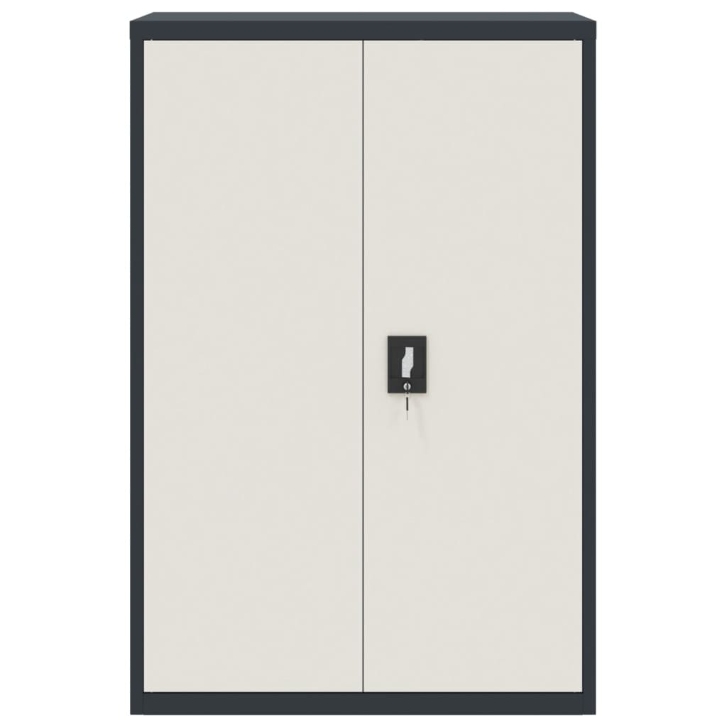 File Cabinet Anthracite and White 90x40x140 cm Steel - Newstart Furniture