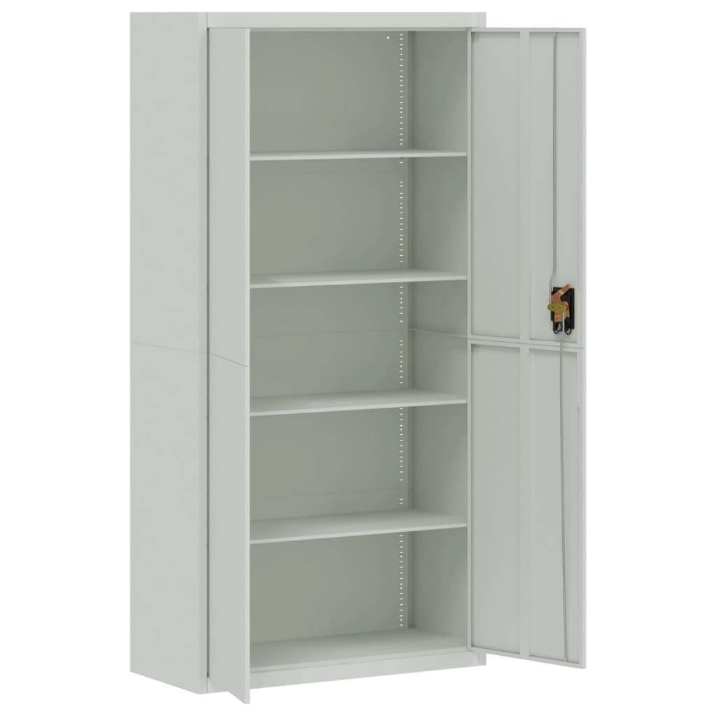 File Cabinet Light Grey 90x40x180 cm Steel - Newstart Furniture