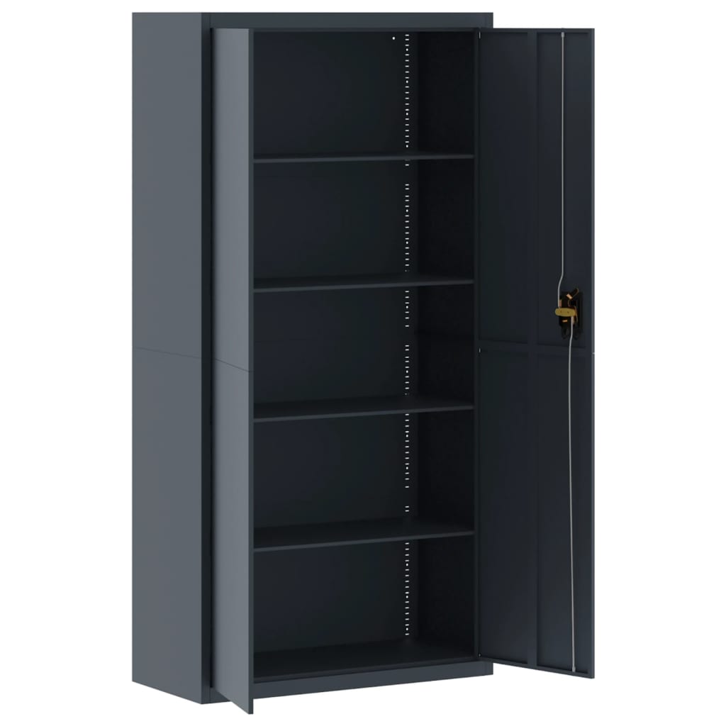 File Cabinet Anthracite 90x40x180 cm Steel - Newstart Furniture