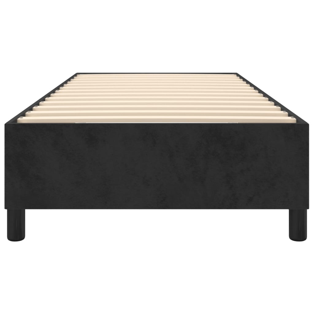 Box Spring Bed Frame Black 107x203 cm King Single Size Velvet