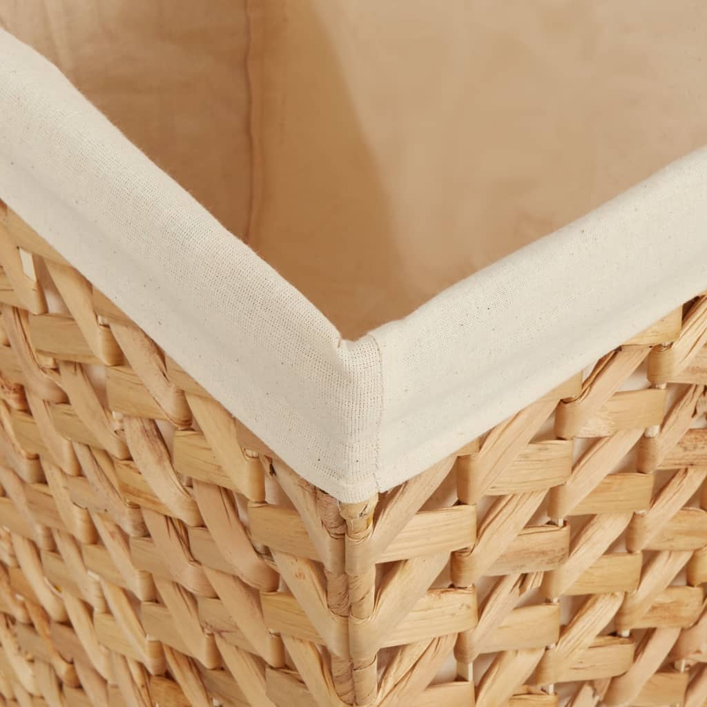 Laundry Basket with 3 Sections 75x42.5x52 cm Water Hyacinth - Newstart Furniture