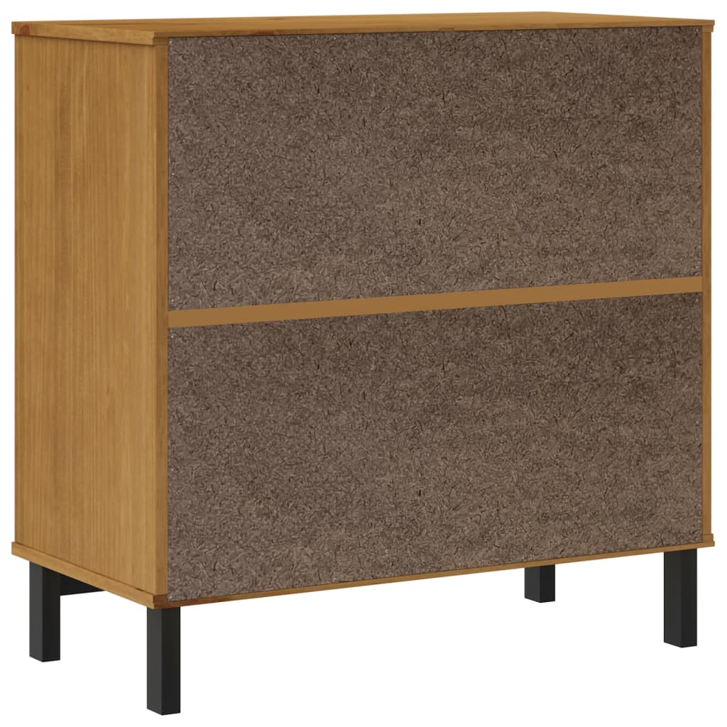 Sideboard with Glass Door FLAM 80x40x80 cm Solid Wood Pine - Newstart Furniture