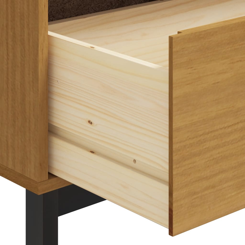Sideboard with Glass Door FLAM 80x40x80 cm Solid Wood Pine - Newstart Furniture