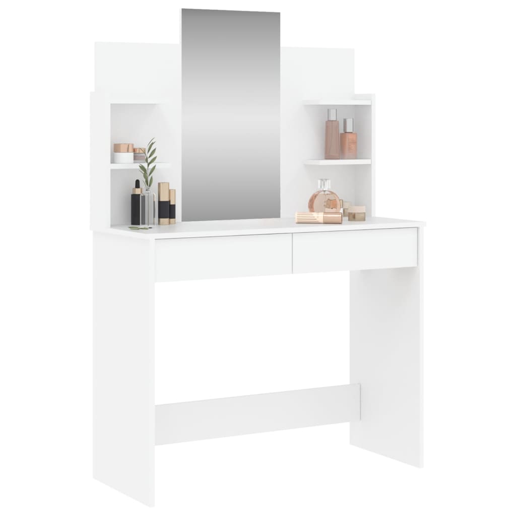 Dressing Table with Mirror White 96x39x142 cm - Newstart Furniture