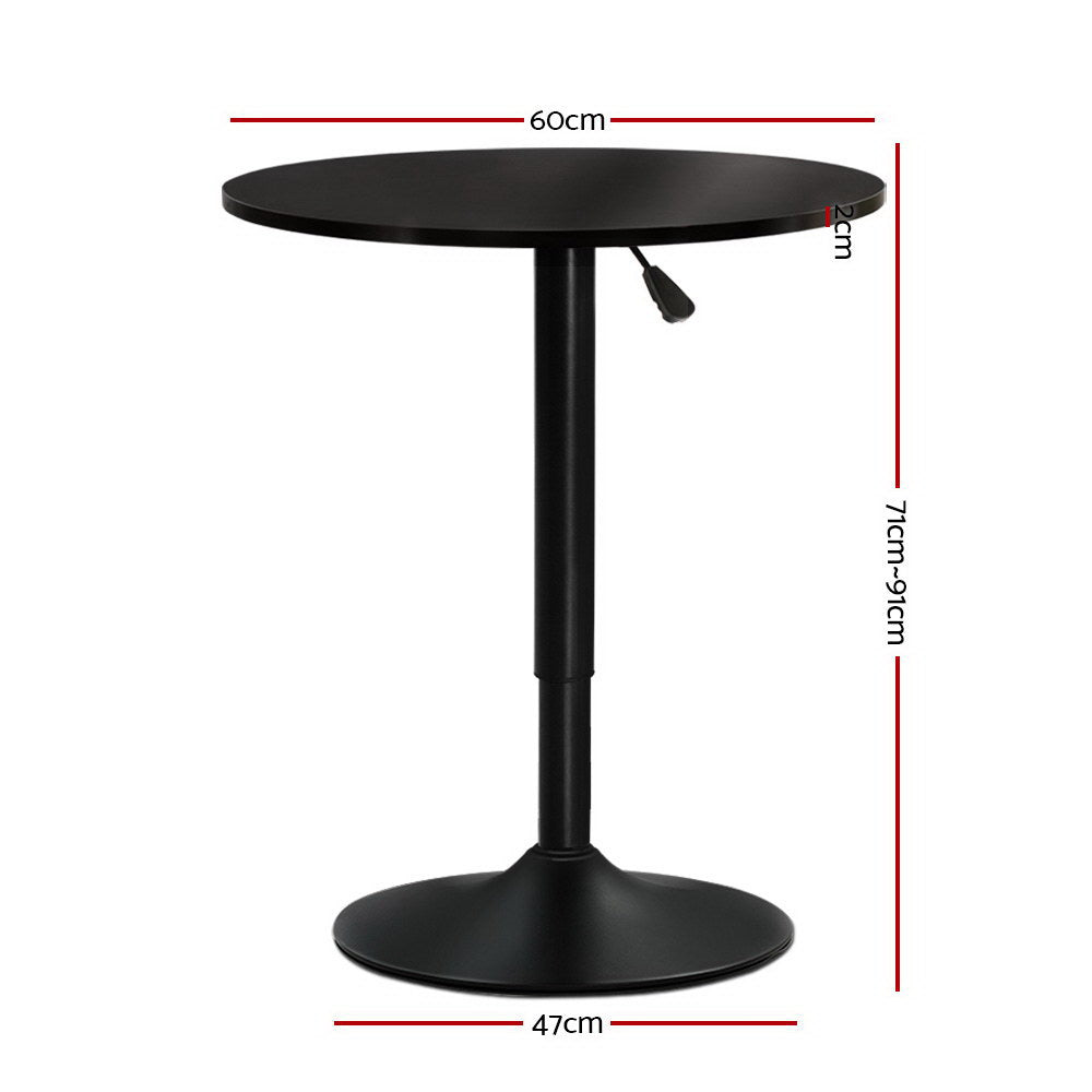 Artiss Bar Table Kitchen Tables Swivel Round Metal Black - Newstart Furniture