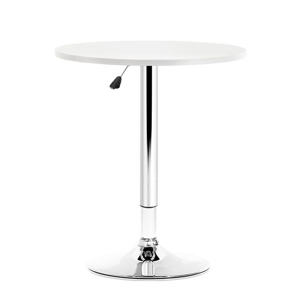 Artiss Bar Table Kitchen Tables Swivel Round Metal White - Newstart Furniture