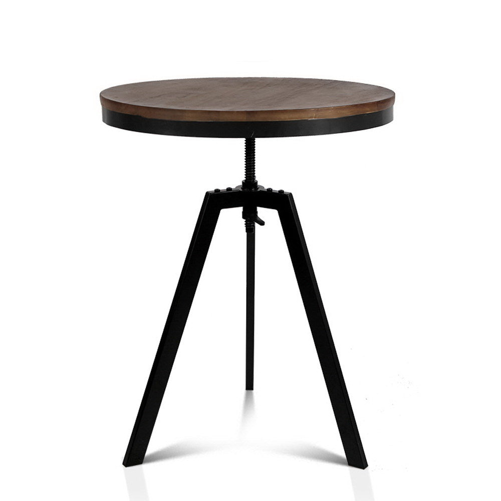 Artiss Elm Wood Round Dining Table - Dark Brown - Newstart Furniture