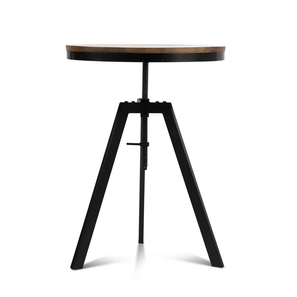 Artiss Elm Wood Round Dining Table - Dark Brown - Newstart Furniture