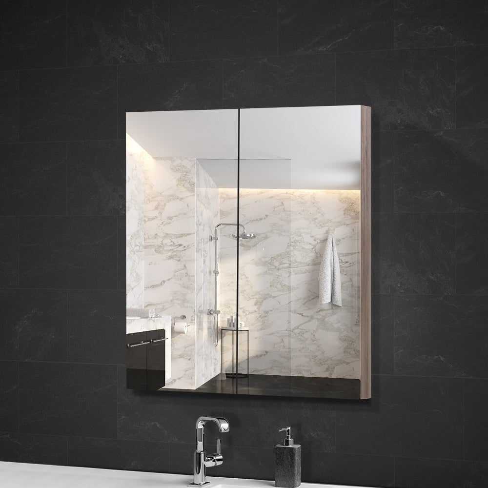 Cefito Bathroom Mirror Cabinet 600mm x720mm - Natural - Newstart Furniture