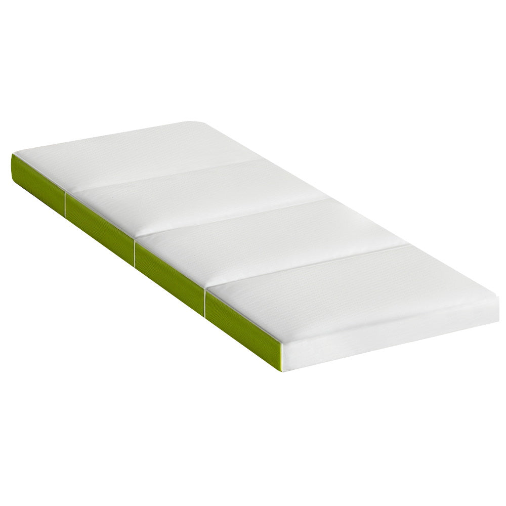 Giselle Bedding Foldable Mattress 4-FOLD Folding Bed Mat Camping Single Green - Newstart Furniture