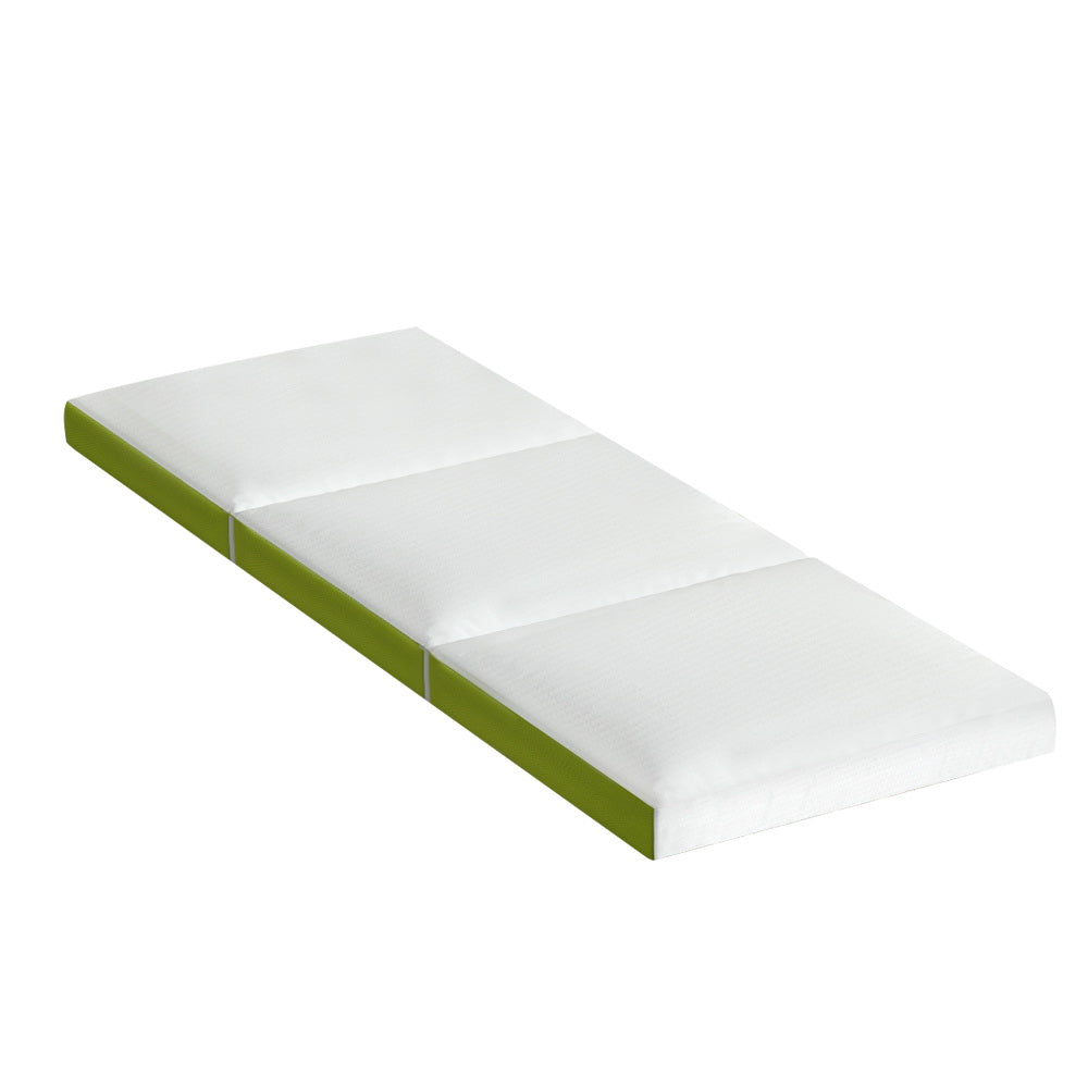 Giselle Bedding Foldable Mattress Folding Bed Mat Camping Trifold Single Green - Newstart Furniture