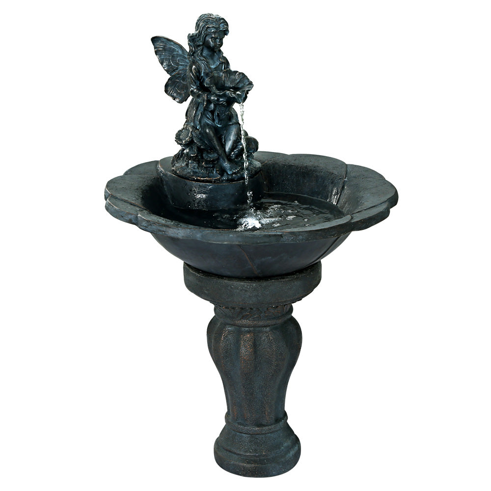 Gardeon Water Fountain Features Solar with LED Lights Outdoor Cascading Angel - Newstart Furniture