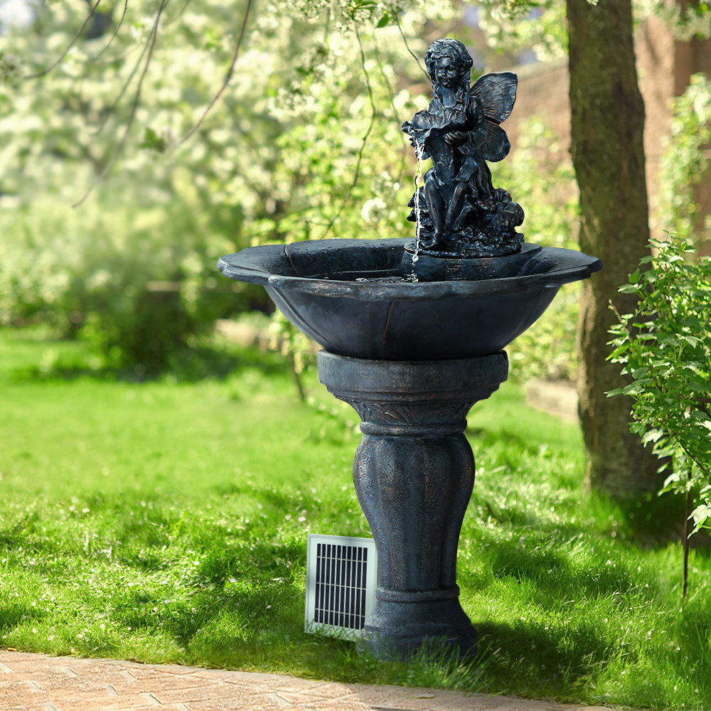 Gardeon Water Fountain Features Solar with LED Lights Outdoor Cascading Angel - Newstart Furniture