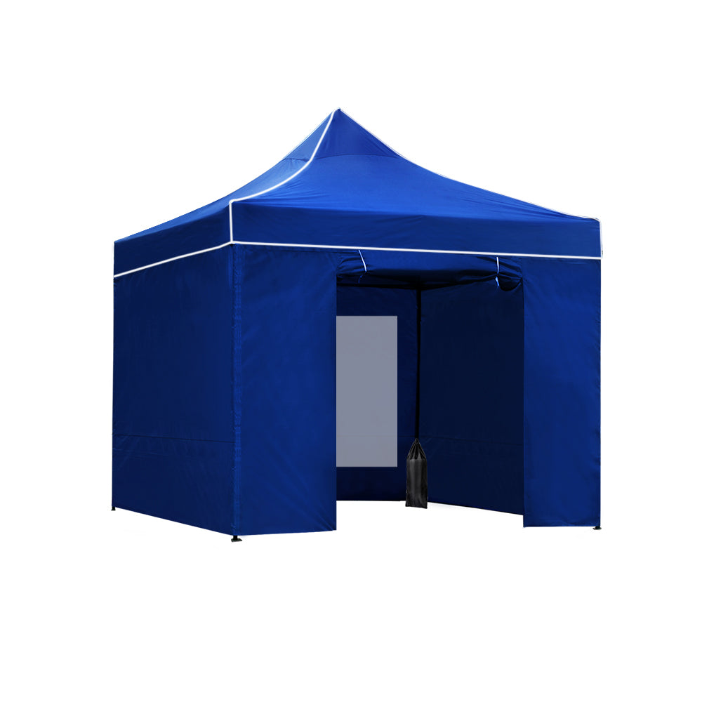 Instahut Gazebo Pop Up Marquee 3x3 Folding Wedding Tent Gazebos Shade Blue - Newstart Furniture