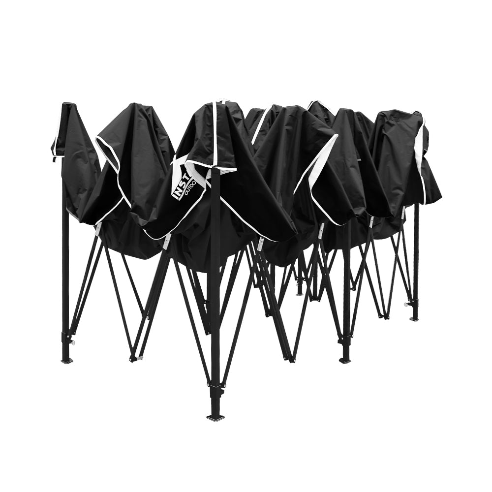 Instahut Gazebo Pop Up Marquee 3x6m Outdoor Tent Folding Wedding Gazebos Black - Newstart Furniture