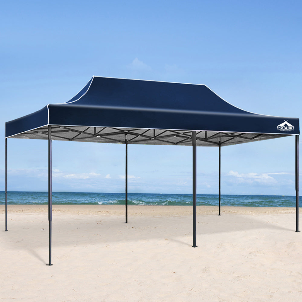 Instahut Gazebo Pop Up Marquee 3x6m Outdoor Tent Folding Wedding Gazebos Navy - Newstart Furniture