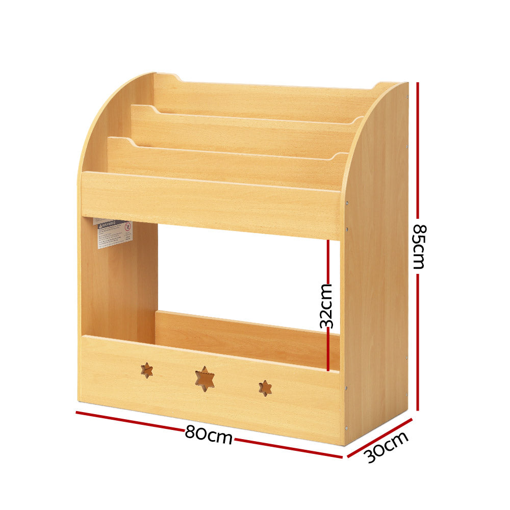 Keezi Kids Bookshelf Children Toys Storage Shelf Rack Organiser Bookcase Display - Newstart Furniture