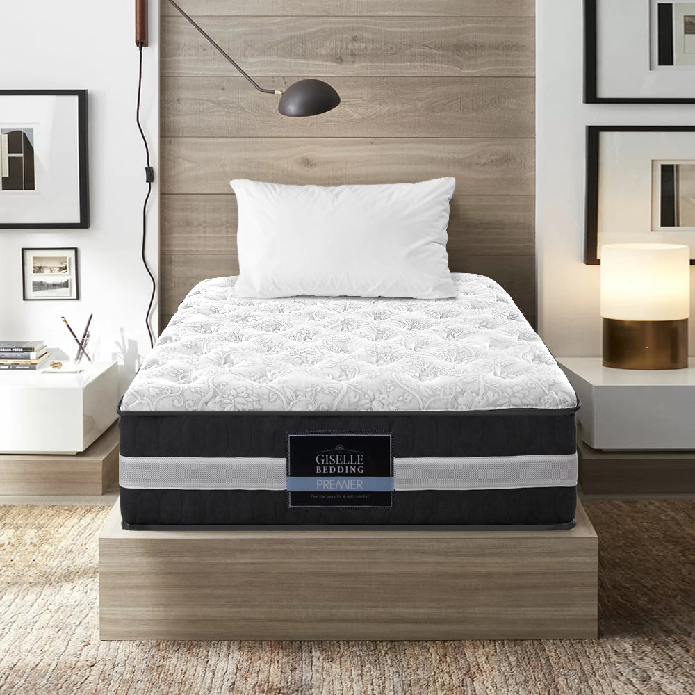Giselle King Single Mattress Bed Size 7 Zone Pocket Spring Medium Firm Foam 30cm - Newstart Furniture