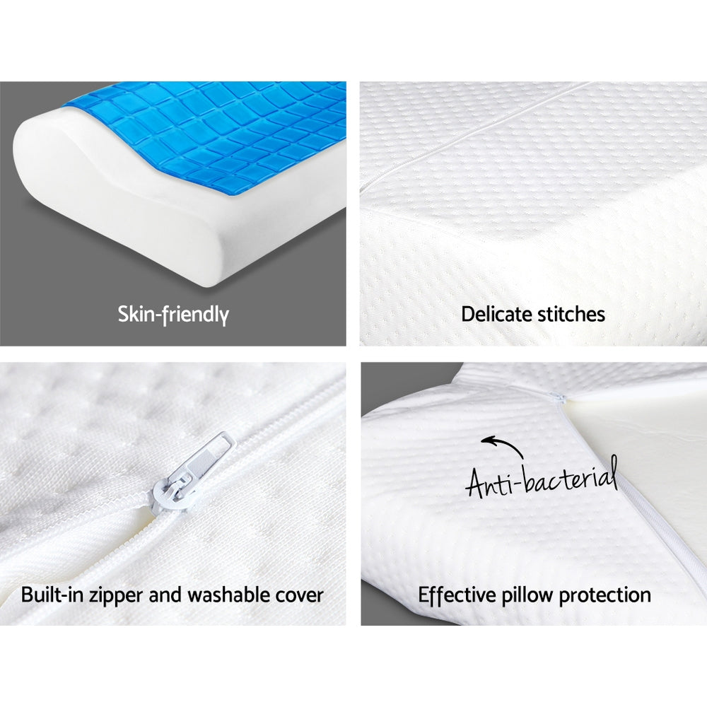 Giselle Bedding Set of 2 Cool Gel Memory Foam Pillows - Newstart Furniture