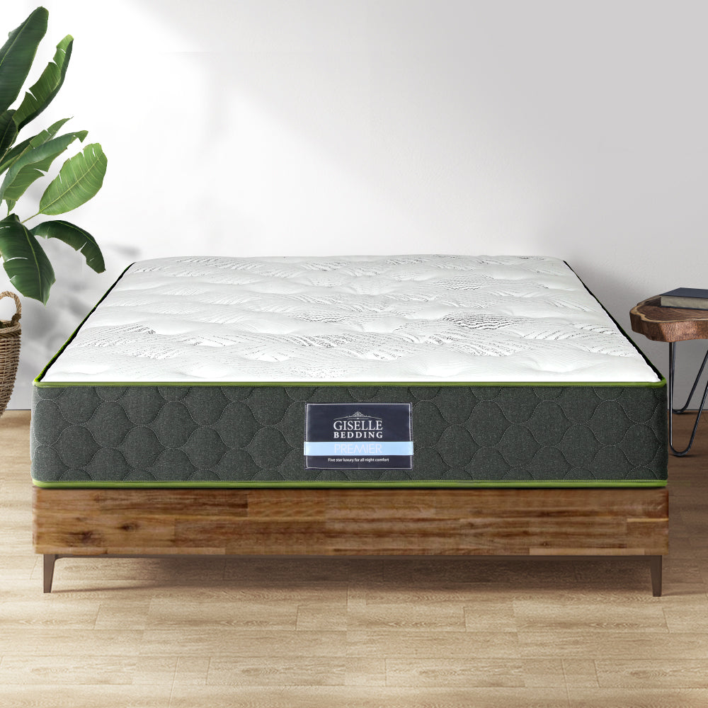 Giselle Bedding Mattress Green Tea Foam Pocket Spring 5-zone Medium Firm Double - Newstart Furniture