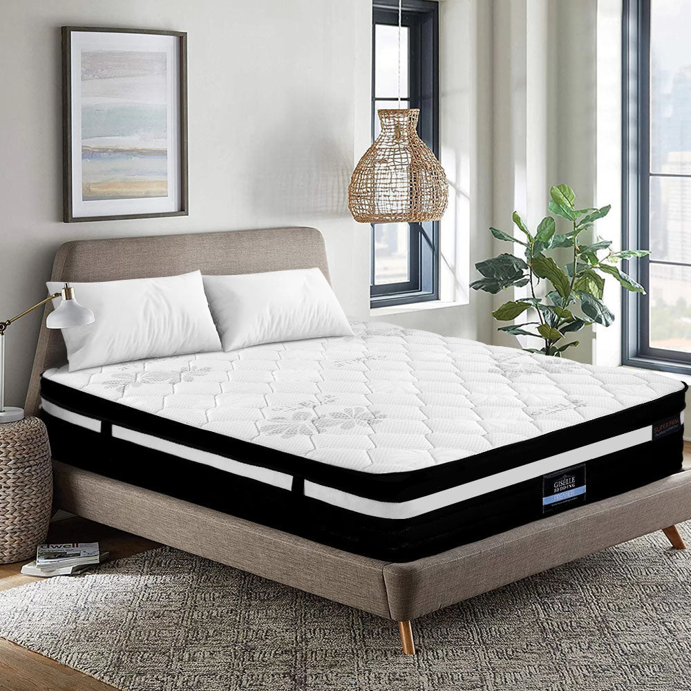 Giselle King Bed Mattress Size Extra Firm 7 Zone Pocket Spring Foam 28cm - Newstart Furniture
