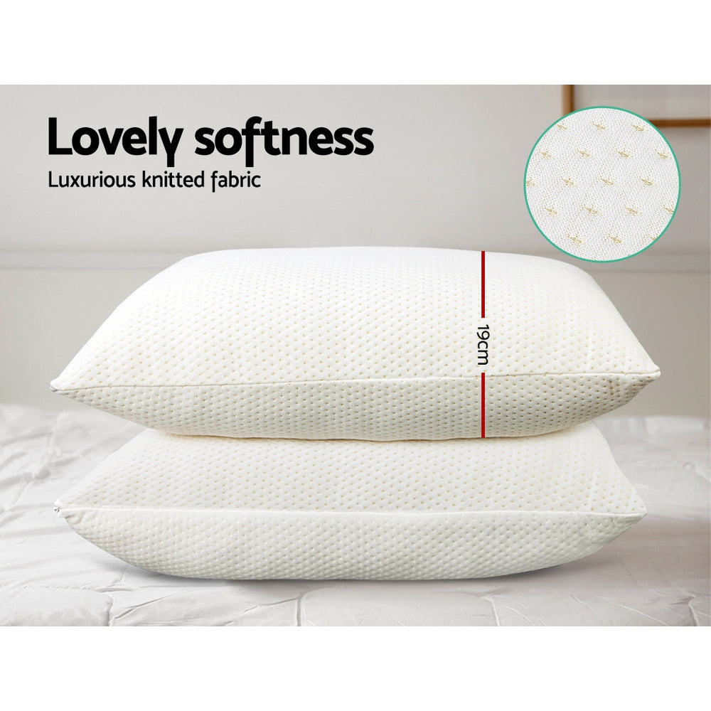 Giselle Bedding Set of 2 Visco Elastic Memory Foam Pillow - Newstart Furniture