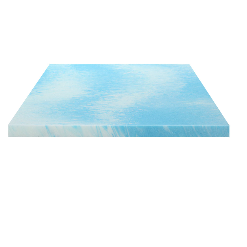 Giselle Cool Gel Memory Foam Topper Mattress Toppers w/ Bamboo Cover 5cm QUEEN - Newstart Furniture