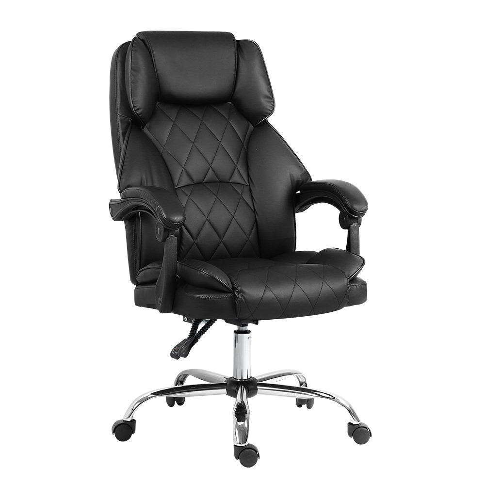 Artiss Executive Office Chair Leather Gaming Computer Desk Chairs Recliner Black - Newstart Furniture