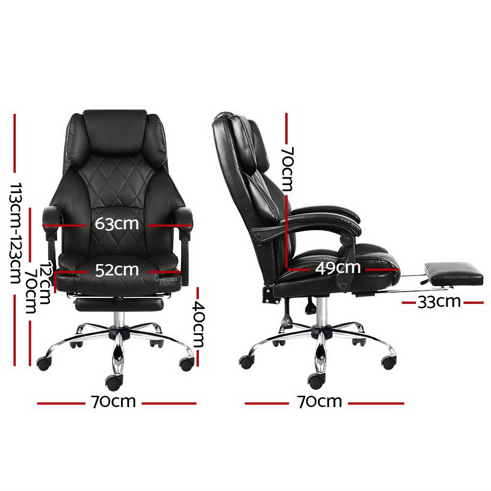 Artiss Office Chair Gaming Computer Executive Chairs Leather Seat Recliner - Newstart Furniture